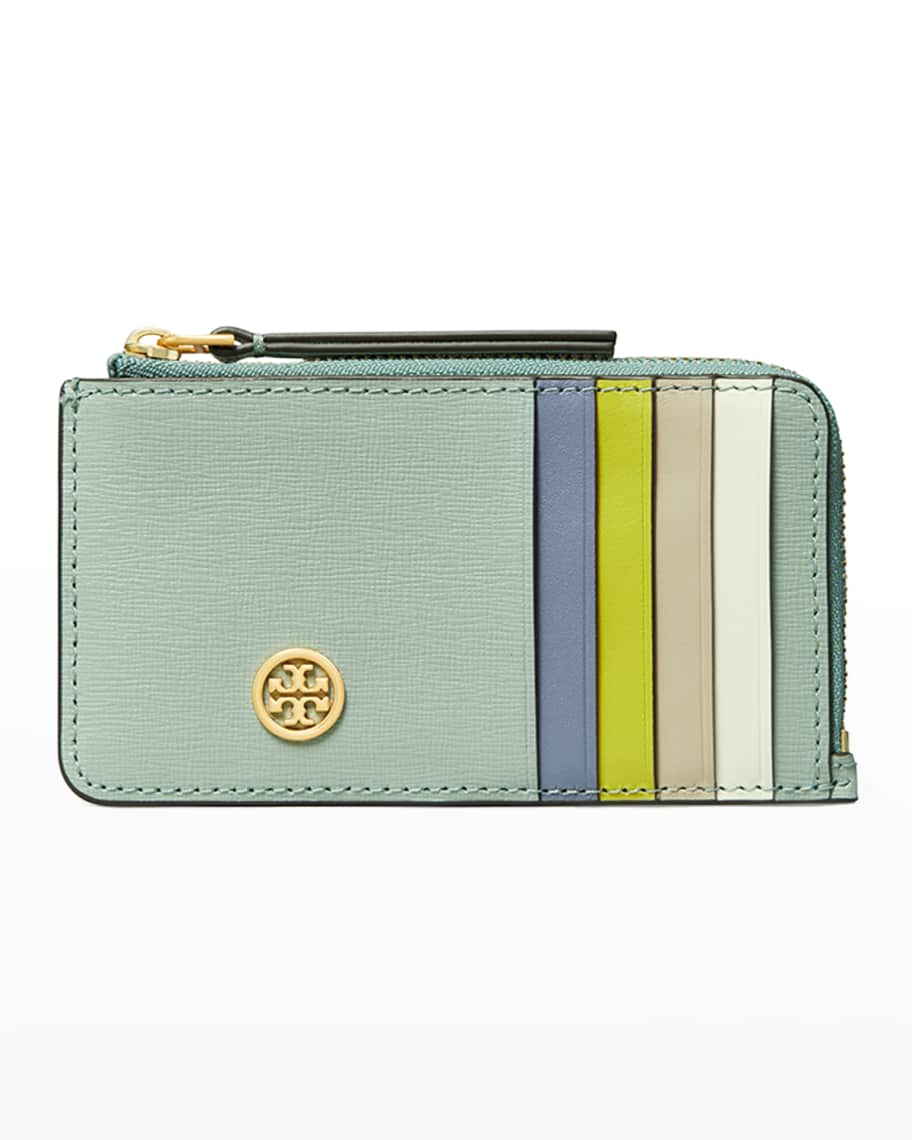 Tory Burch Robinson Colorblock Zip Card Case | Neiman Marcus