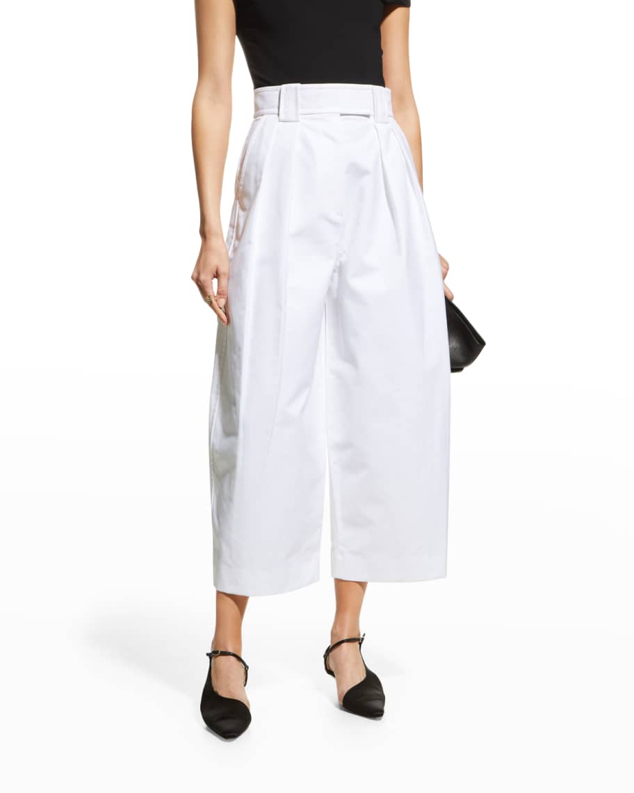 Khaite Tino Wide-Leg Cropped Pants | Neiman Marcus