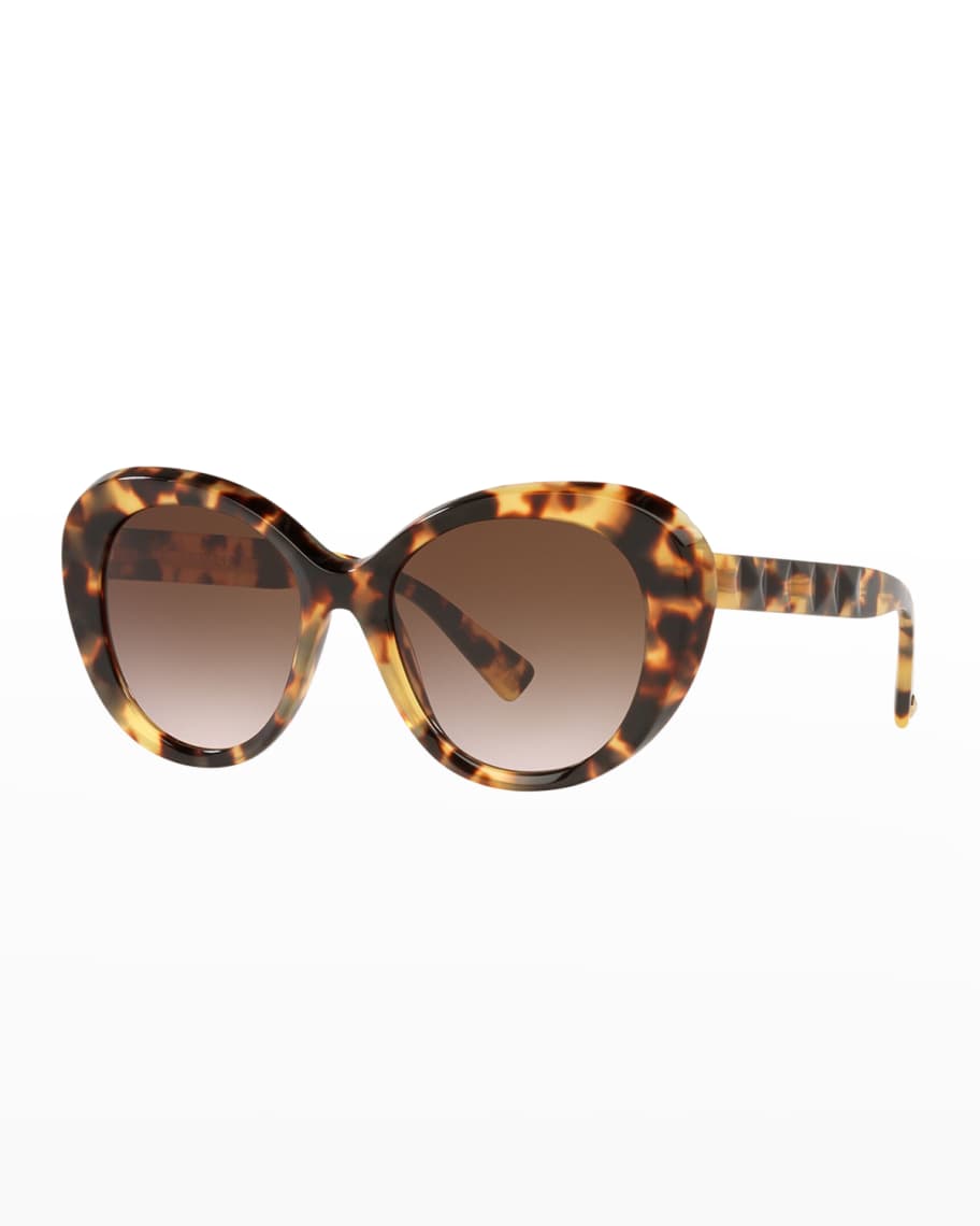 Valentino Garavani Rockstud Oval Acetate Sunglasses | Neiman Marcus