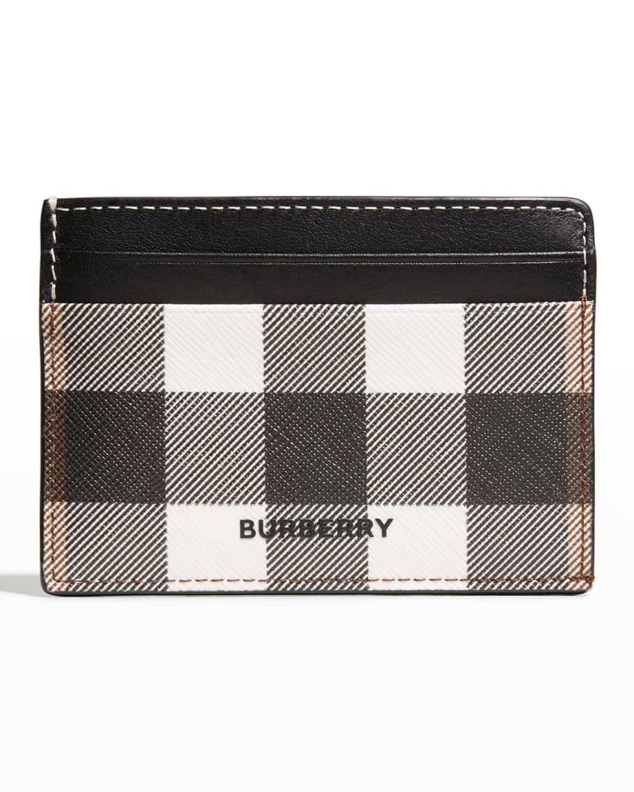 Burberry Men's Check & Leather Card Case
