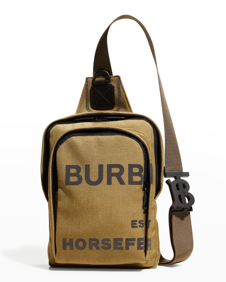 Burberry Horseferry Print Canvas And Leather Zip Pouch for Men