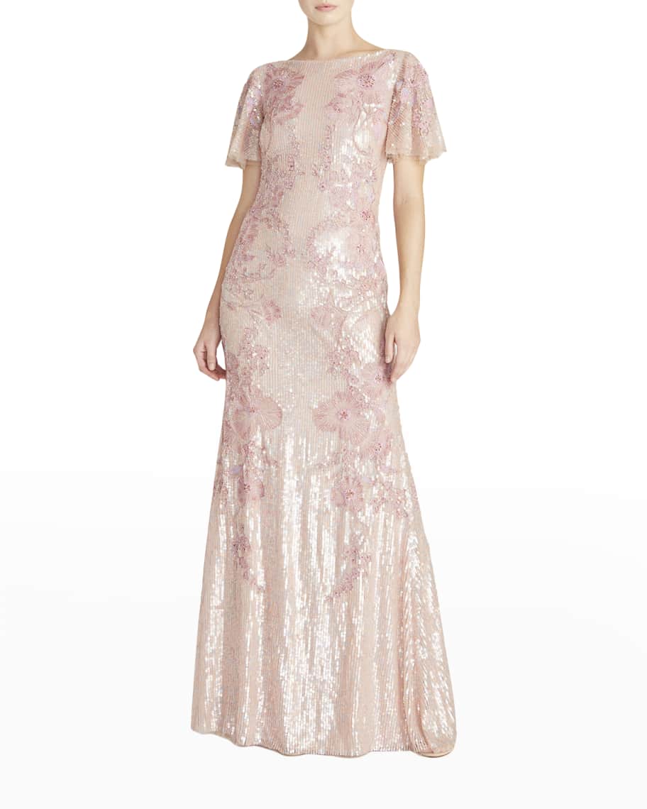 Theia Katya Beaded Column Gown | Neiman Marcus