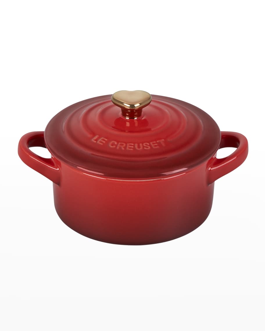 Le Creuset L'Amour Mini Cocotte with Gold Heart Knob, Red 8 oz