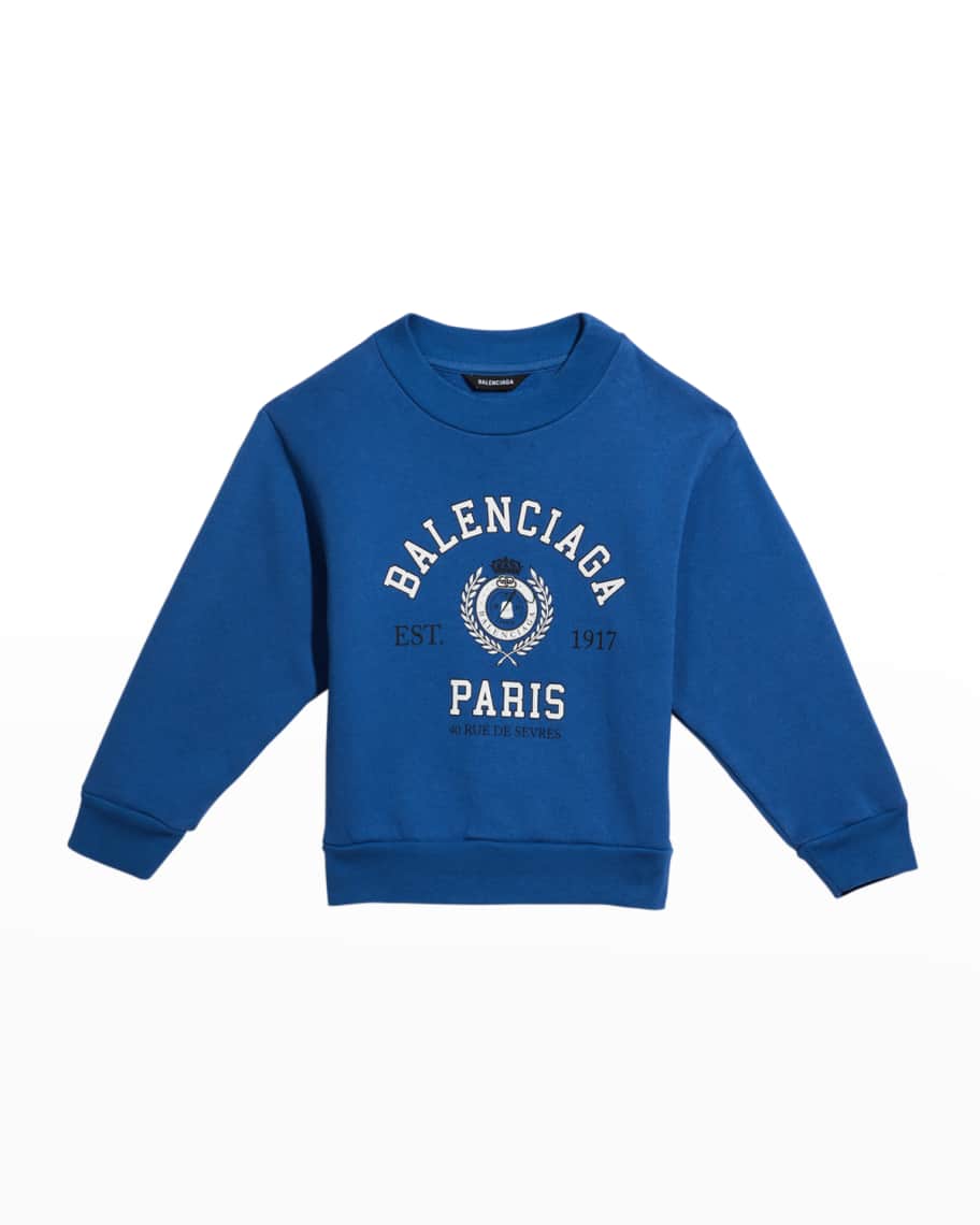 Balenciaga Kid's Classic University Crewneck Sweatshirt, Size 2-10 ...