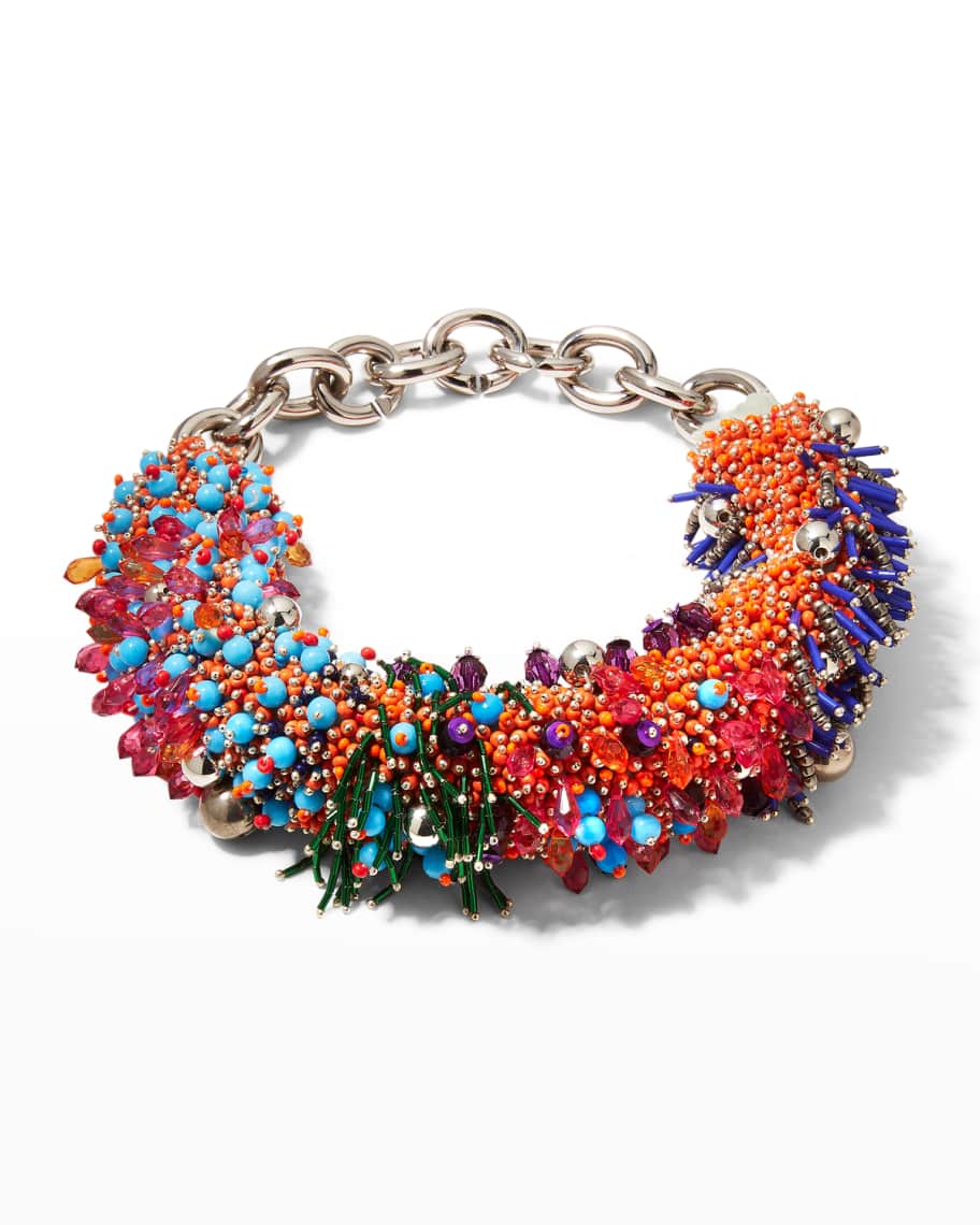 Dries Van Noten Bead Statement Choker Necklace Neiman Marcus