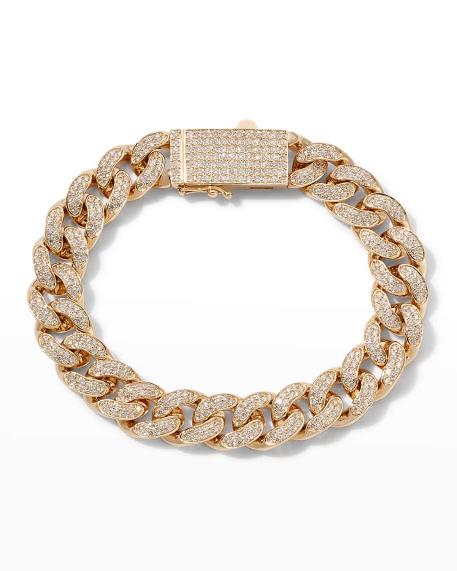 Heera Moti Yellow Gold Pave Diamond Link Bracelet | Neiman Marcus