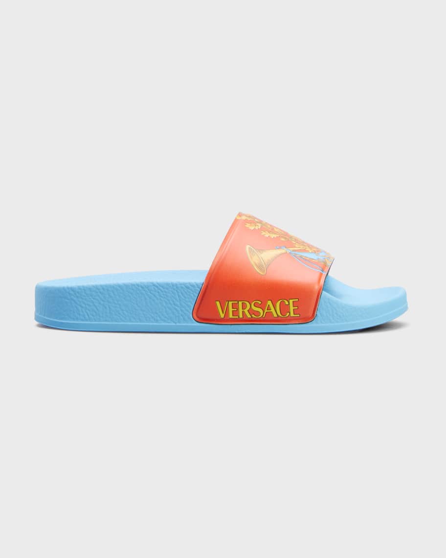 Versace Kid's Barocca Pool Slide Sandals, Kid Neiman Marcus