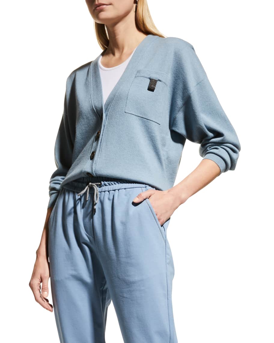 Brunello Cucinelli 2-Ply V-Neck Cashmere Cardigan | Neiman Marcus