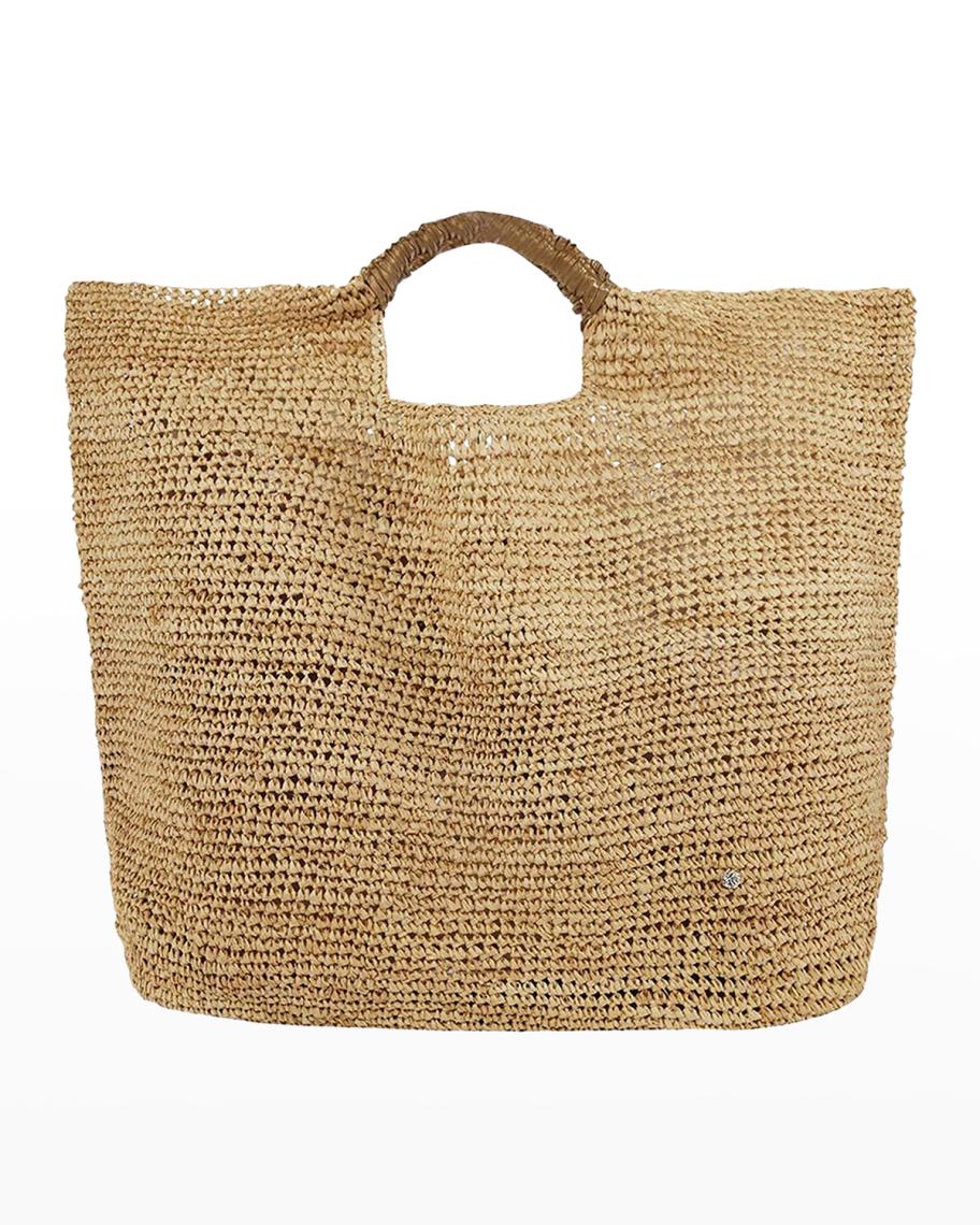 Neiman Marcus Khaki Floral Beach Travel Bag Neiman Marcus Travel Bags for Women on Sale up to 90% Off  main image 2