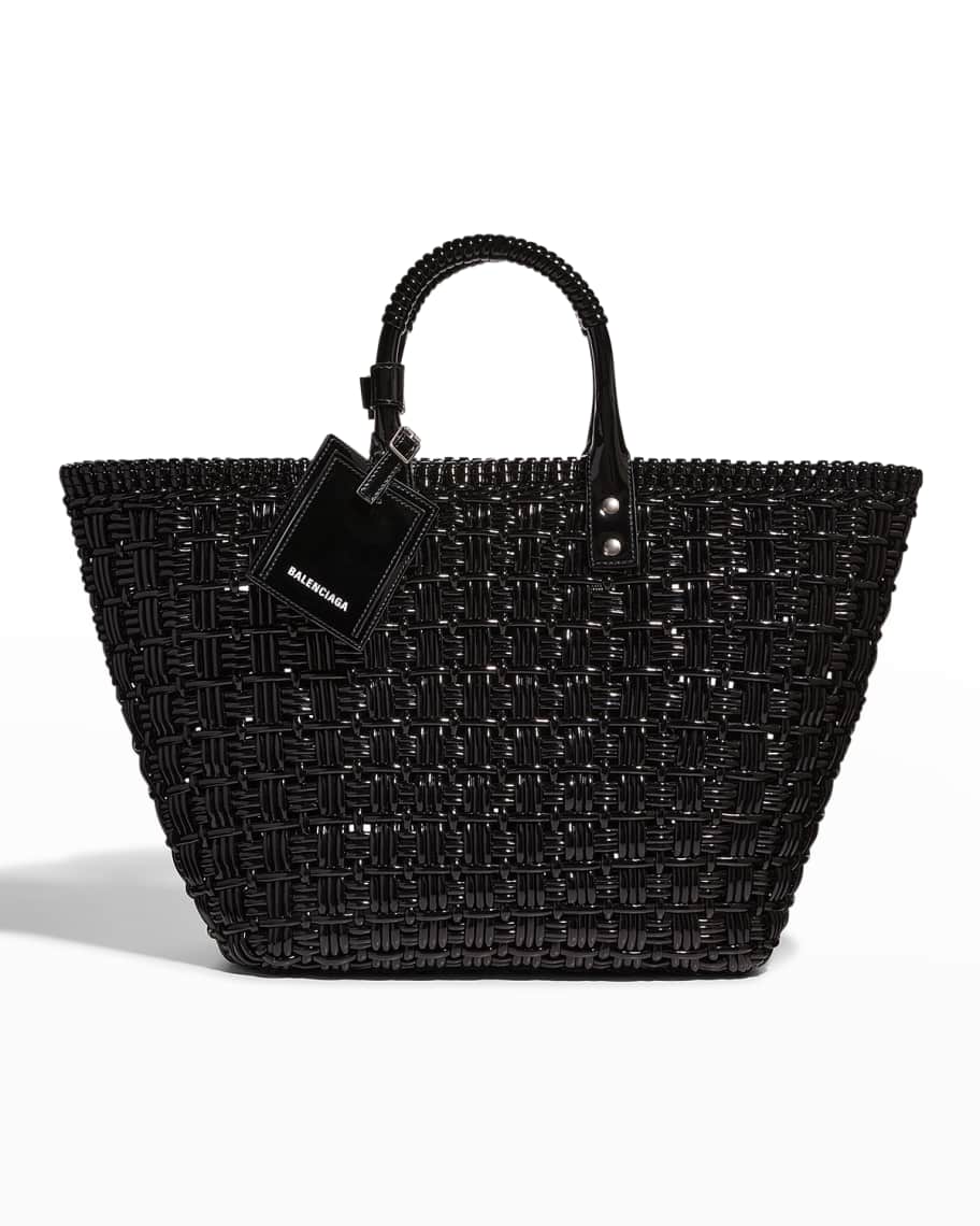 Balenciaga Bistro Patent Basket Tote Bag | Neiman Marcus