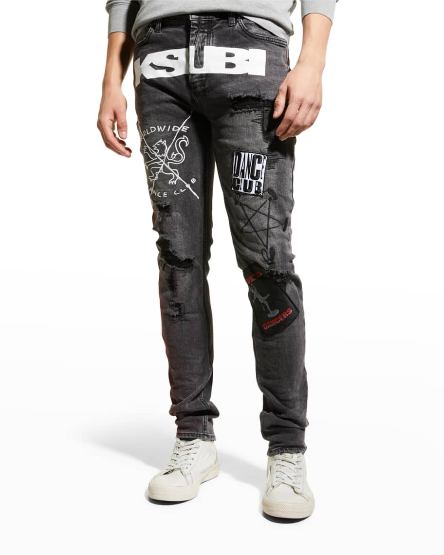 graphic skinny jeans