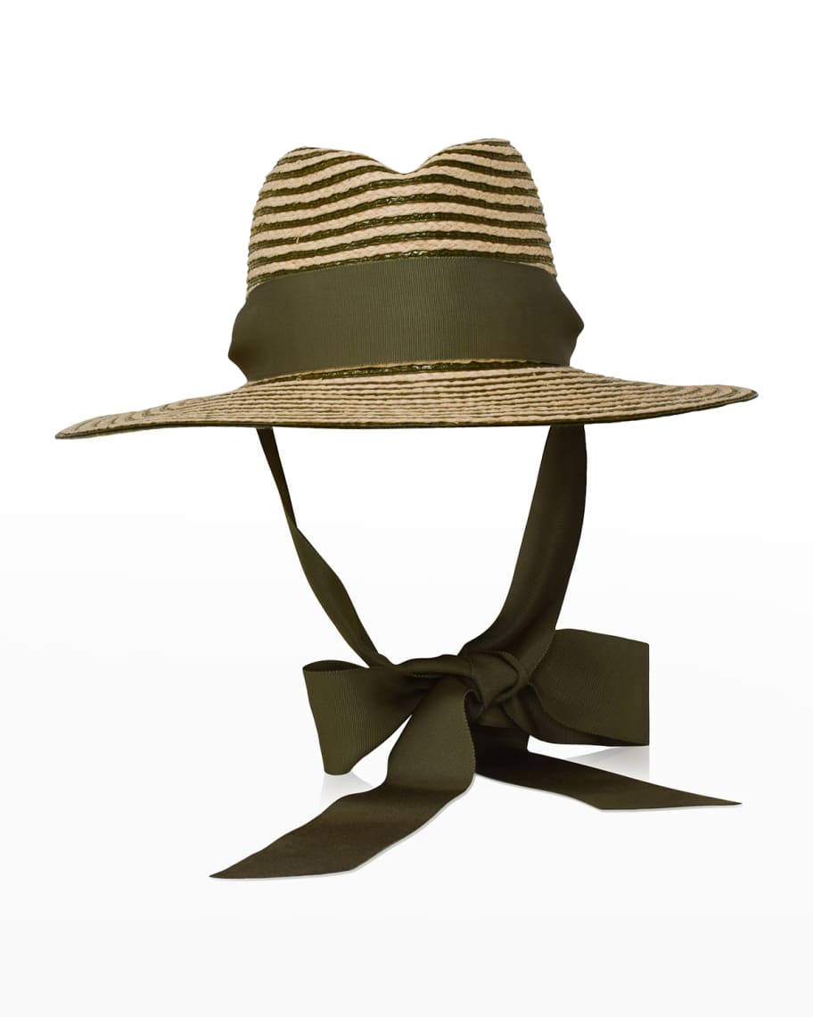 Cowboy Sun Hat in Grey with Louis Vuitton Ribbon