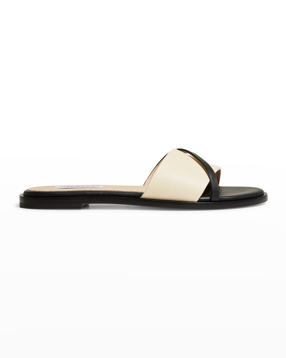 Gabriela Hearst Dossi Assym Bicolor Flat Sandals | Neiman Marcus
