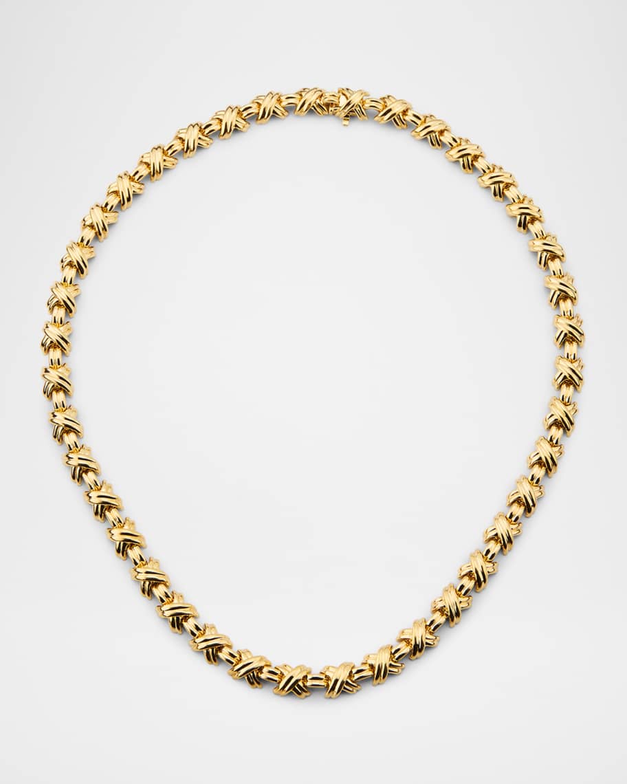 NM Estate Estate Tiffany 18K Yellow Gold X Necklace Neiman