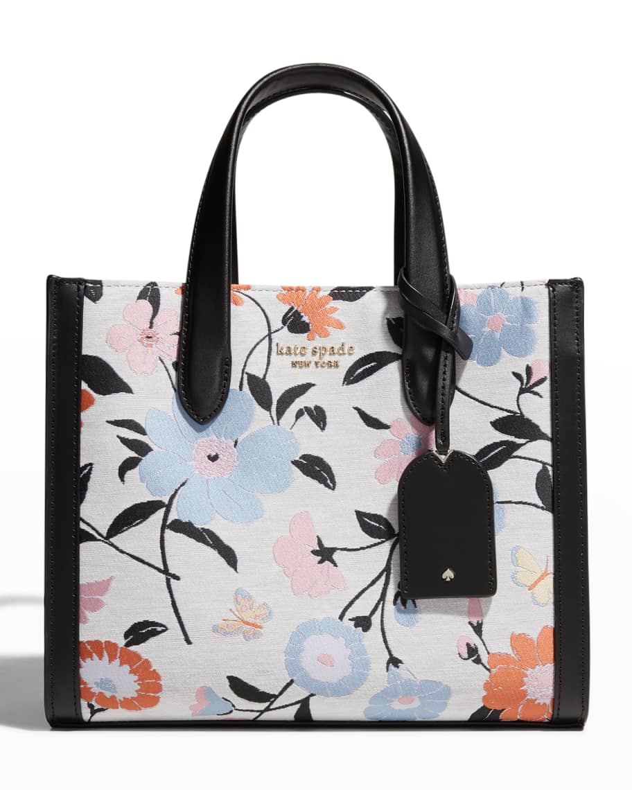 Kate Spade Manhattan Small Flower-jacquard Tote Bag in Natural