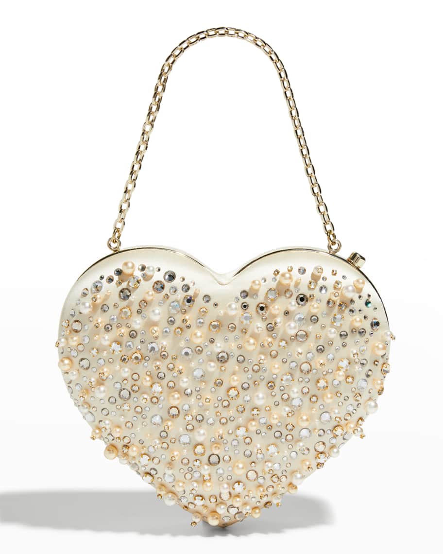 kate spade new york 3d heart bridal embellished clutch bag 