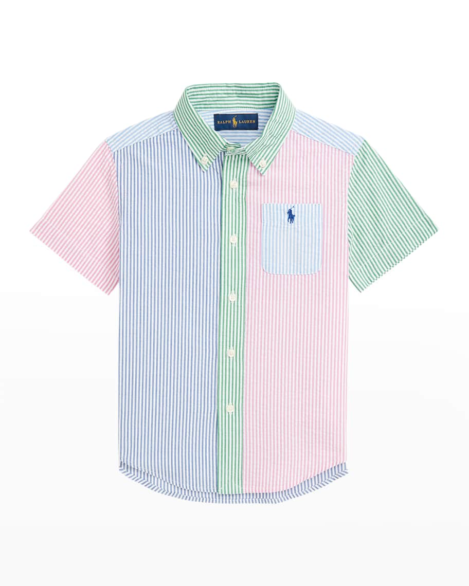 Ralph Lauren Childrenswear Boy's Seersucker Short-Sleeve Fun Shirt, Size  5-7 | Neiman Marcus