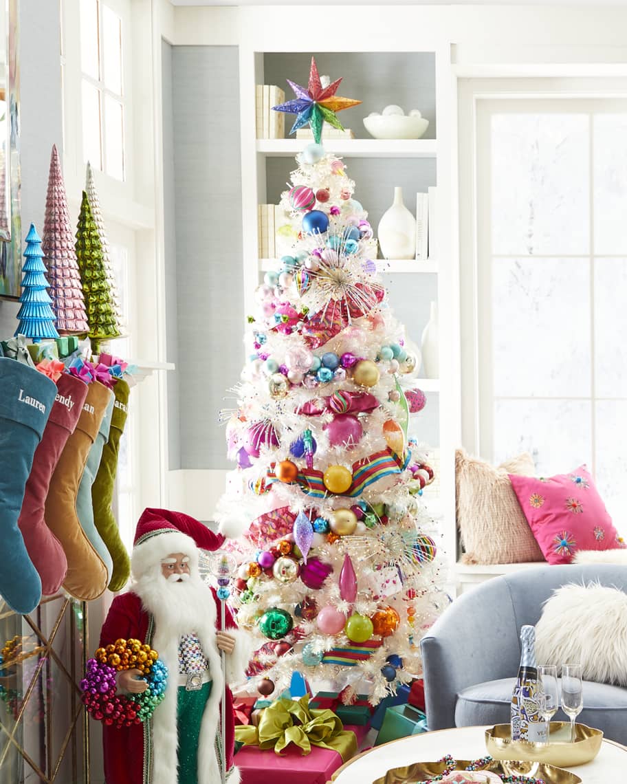 Neiman Marcus 7.5' Slim White Iridescent Prelit Christmas Tree Neiman