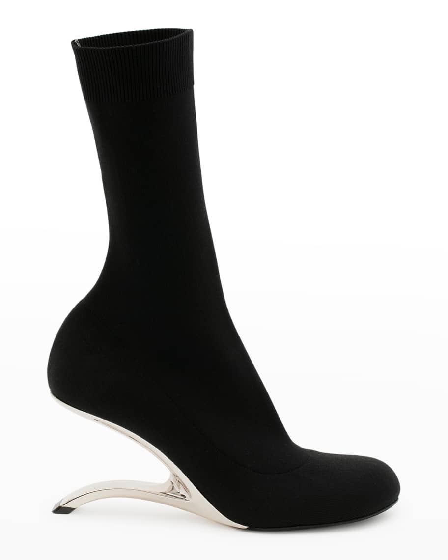 Alexander McQueen Arc Architectural-Heel Sock Booties | Neiman Marcus