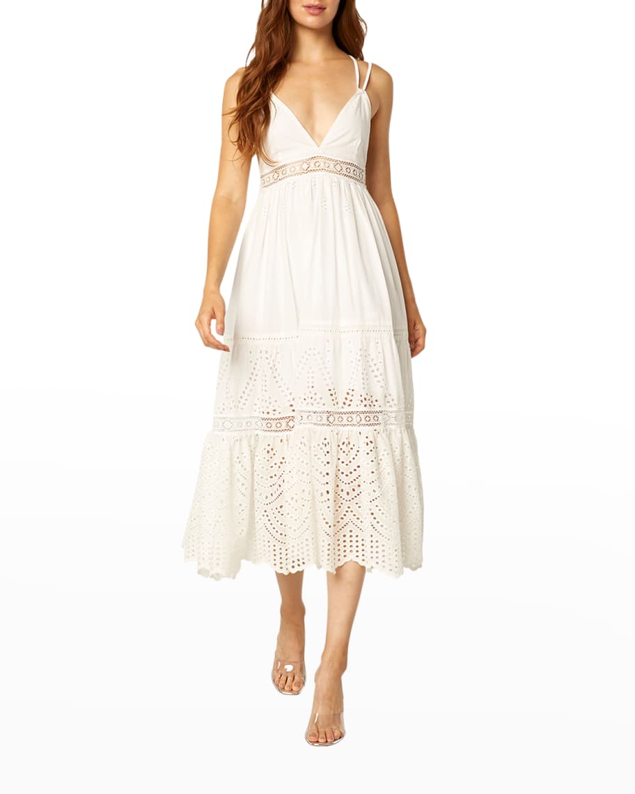 Ursula Eyelet Camisole Dress in White