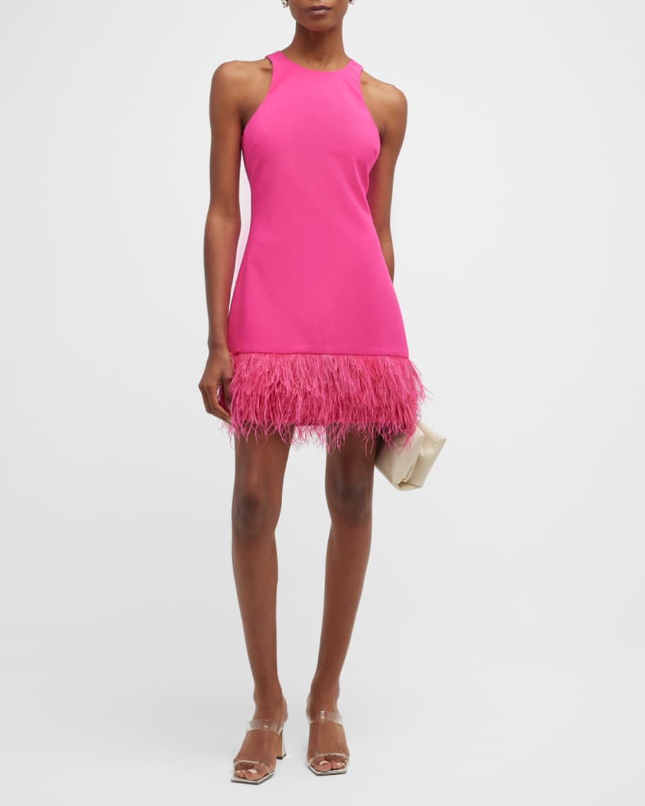 Likely Cami Feathered-Hem Sleeveless Mini Dress | Neiman Marcus
