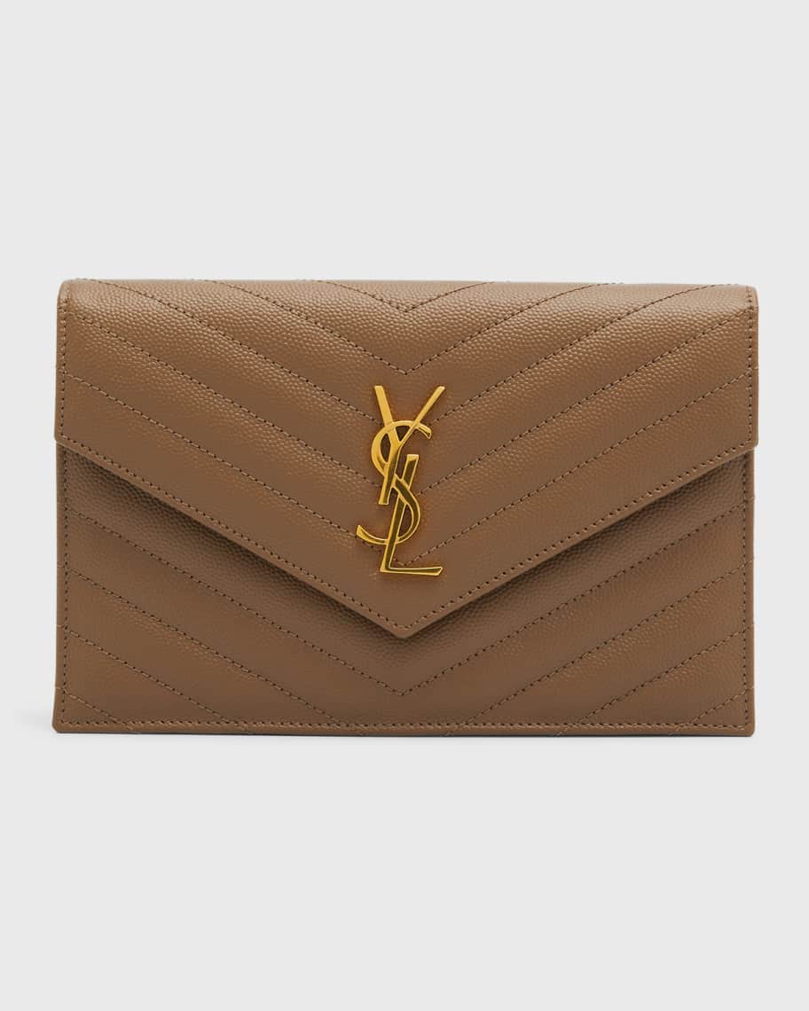【SAINT LAURENT】MONOGRAM WALLET Saint Laurent Monogram Matelasse Leather Zip-Around Wallet