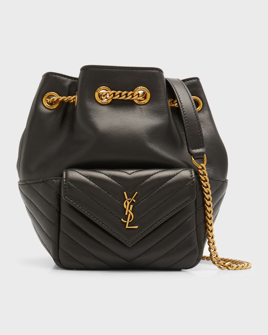Saint Laurent Joe Mini YSL Bucket Bag in Smooth Leather | Neiman Marcus