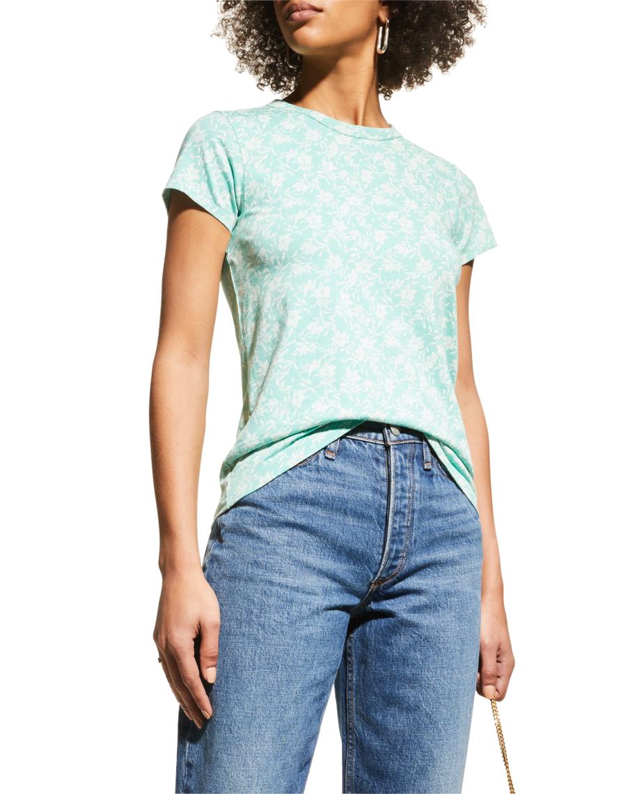 Rag & Bone Julie Short-Sleeves Floral Tee | Neiman Marcus