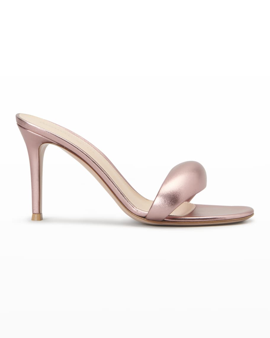 Gianvito Rossi Bijoux Metallic Puffy Mule Sandals | Neiman Marcus