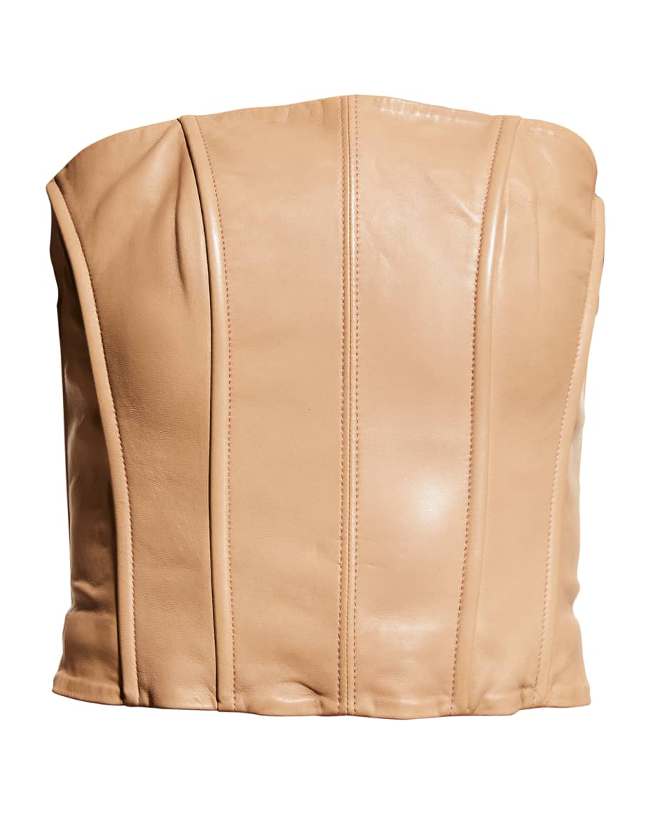 LaMarque Davina Leather Bustier Top | Neiman Marcus