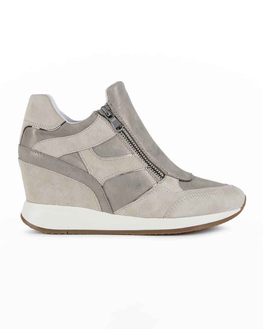 Geox Nydame Mixed Leather Wedge Sneakers | Marcus