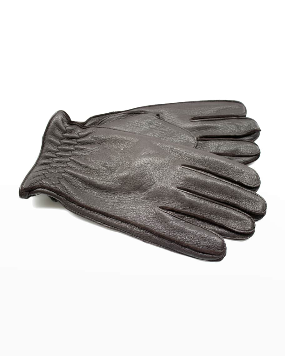 Imoni Long Fingerless Leather Gloves in Black