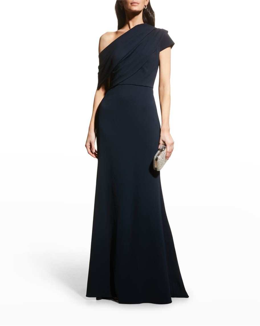 Badgley mischka one top shoulder gown
