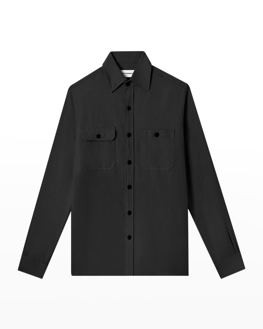 TEDDY VONRANSON Men's Cotton-Linen Work Shirt | Neiman Marcus