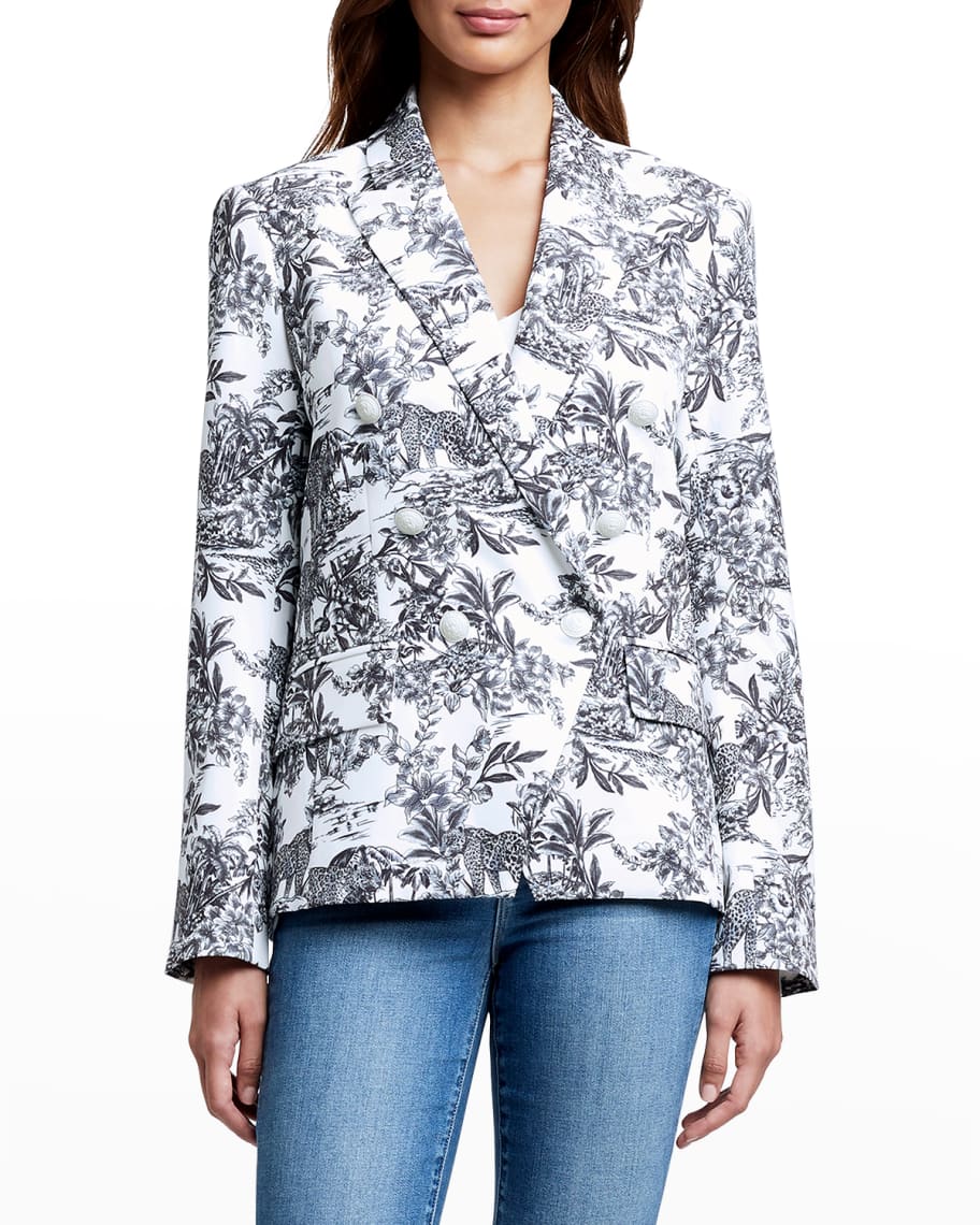 L'Agence Kenzie Double-Breasted Blazer | Neiman Marcus