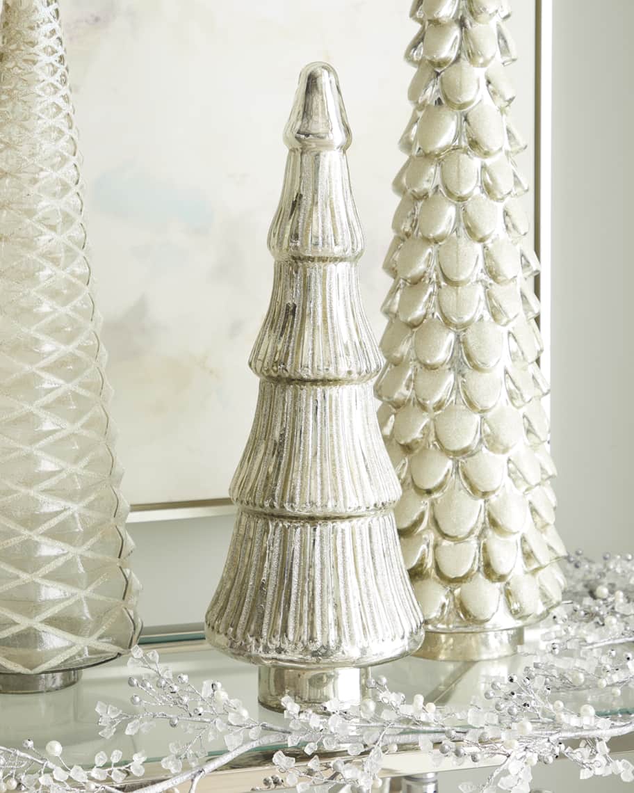 Neiman Marcus 22 Silver and White Decorative Glass Tree