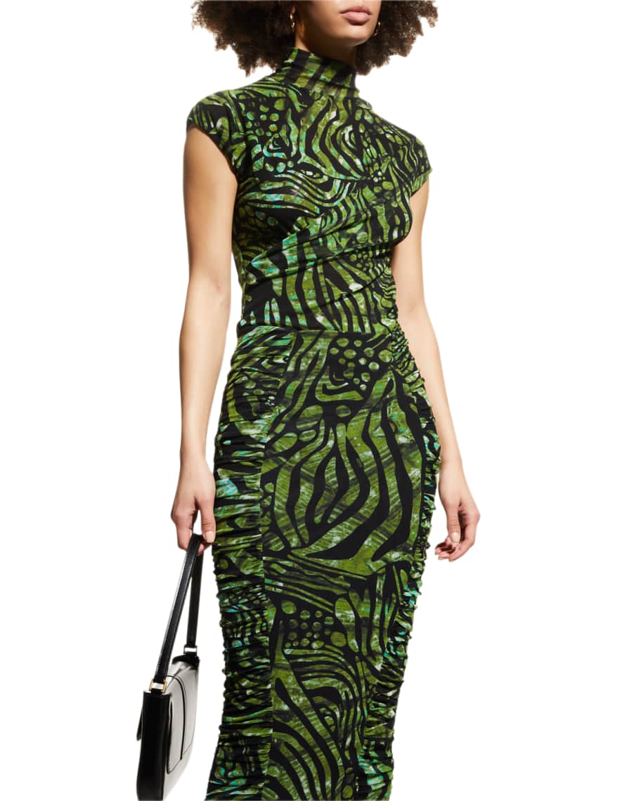 Fuzzi AnimalPrint Turtleneck Top Neiman Marcus