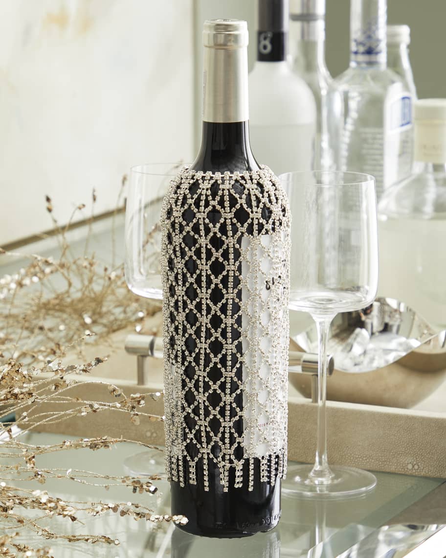 D. Stevens Harlequin Silver Crystal Wine Veil, 9"H Neiman Marcus