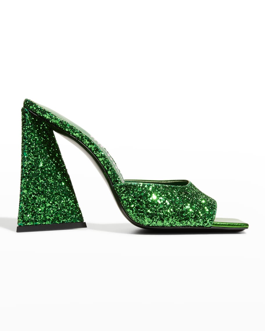 The Attico Devon Glitter Mule Sandals | Neiman Marcus