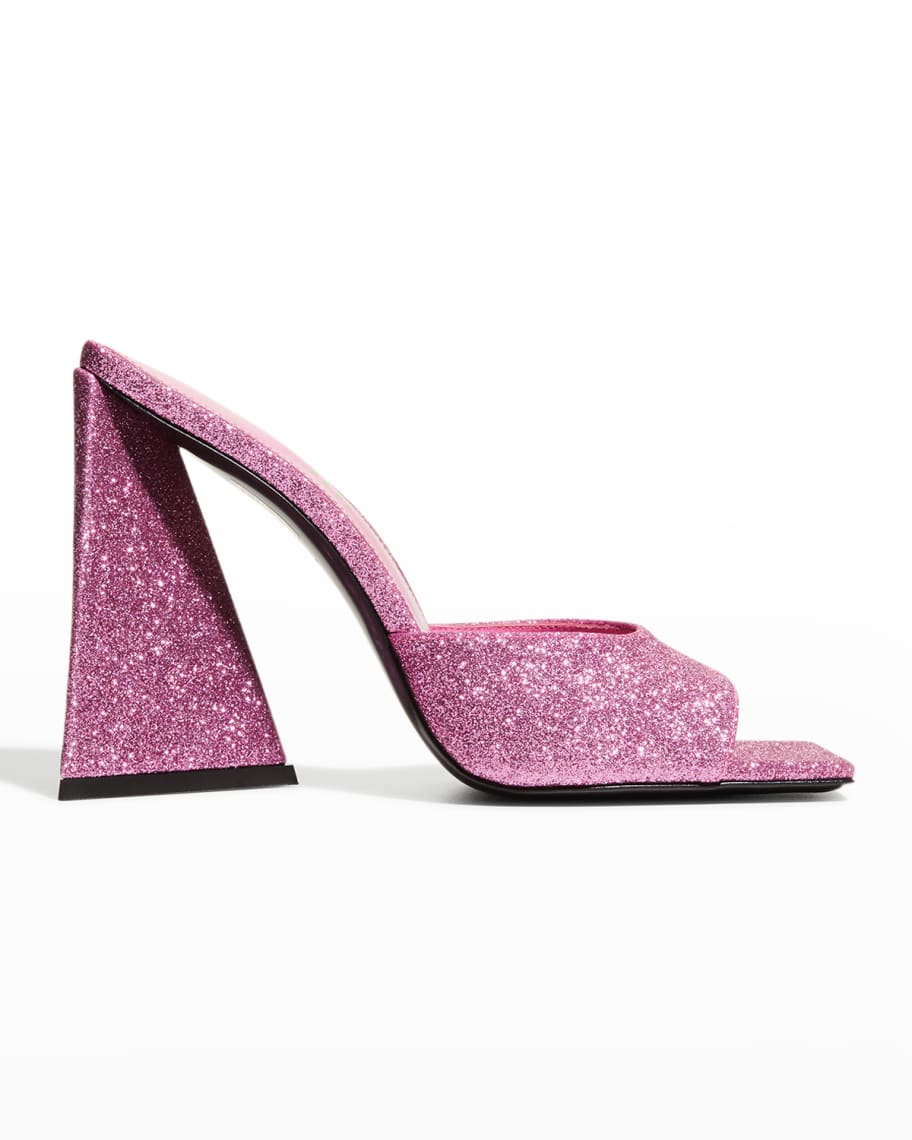 The Attico Devon Glitter Mule Sandals | Neiman Marcus