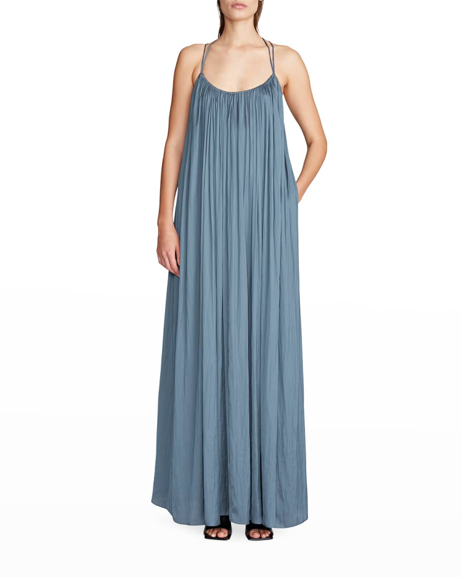 Halston Elaina Strappy Pleated Dress | Neiman Marcus