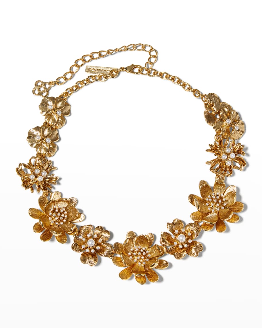 Oscar de la renta flower necklace online