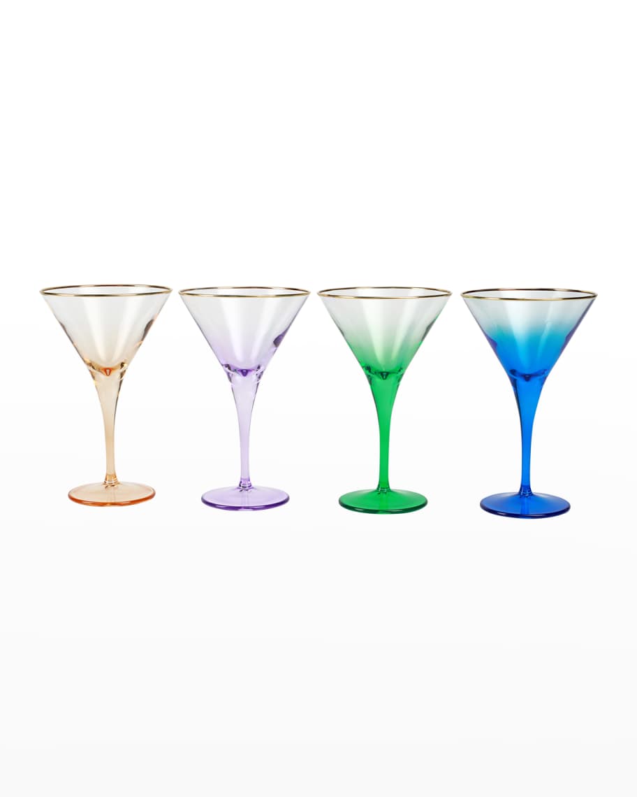 Vietri Regalia Deco Modern Classic Assorted Champagne Glass - Set of 4