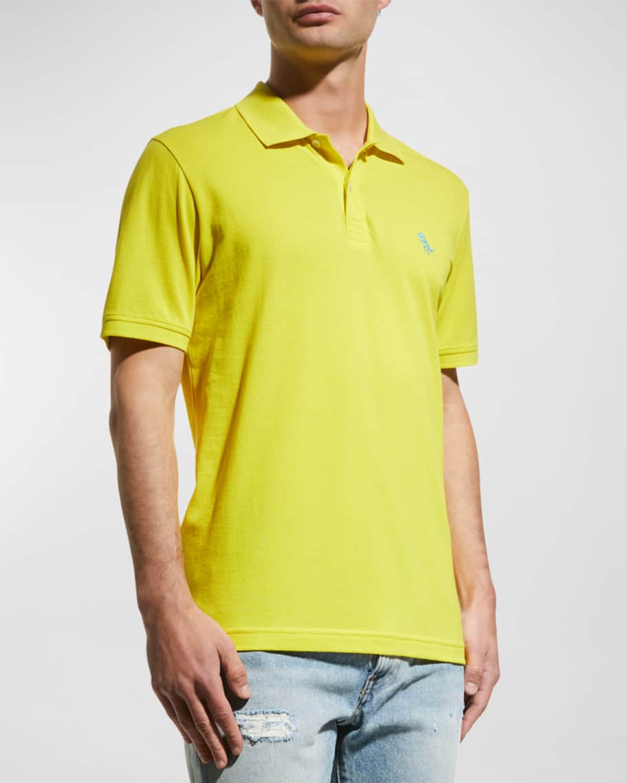 Jared Lang Men's Dino Knit Pima Cotton Polo Shirt | Neiman Marcus