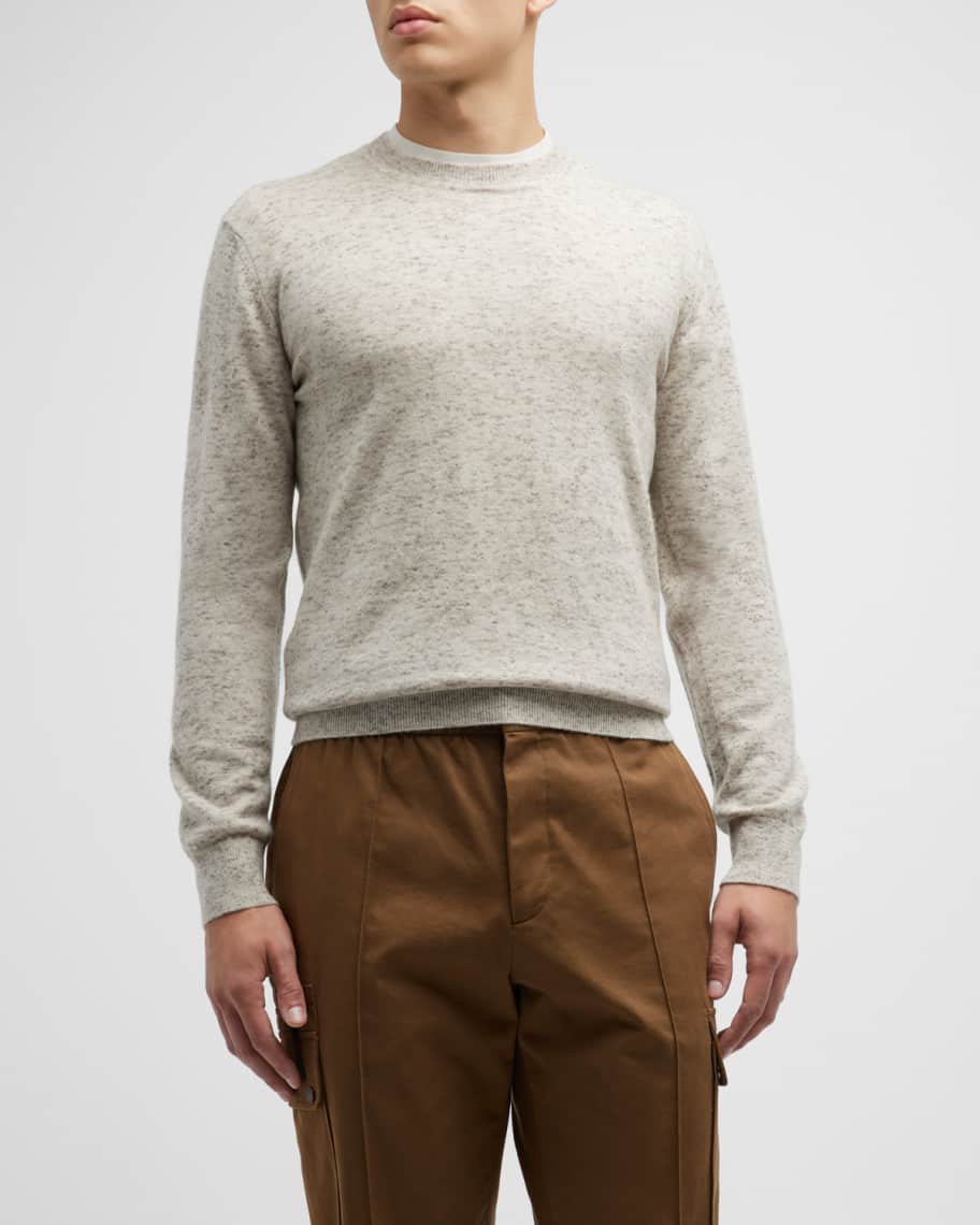 ZEGNA Men's Donegal Cashmere Crewneck Sweater | Neiman Marcus
