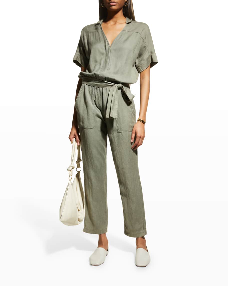 Splendid Soleil Self-Tie Linen Jumpsuit | Neiman Marcus