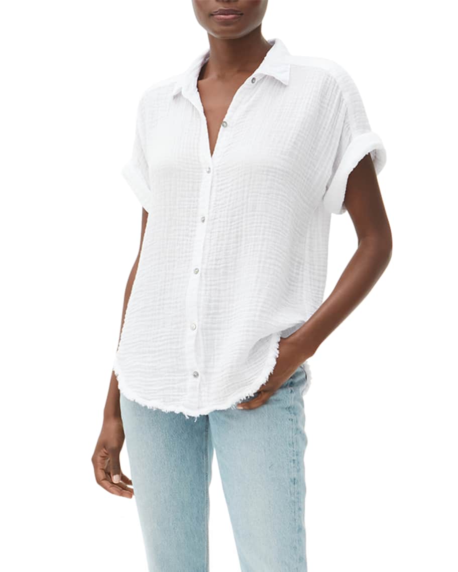 Michael Stars Bailey Cotton Gauze ButtonDown Shirt Neiman Marcus