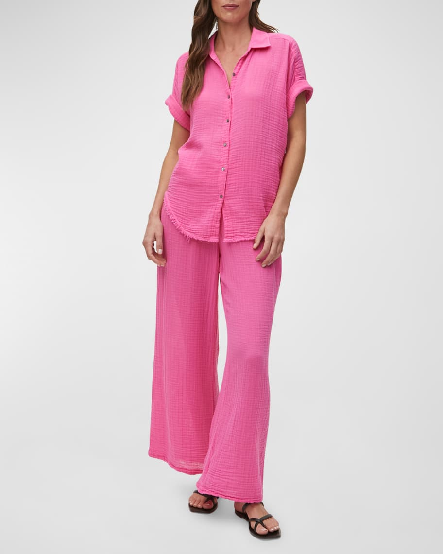 Michael Stars Bailey Cotton Gauze ButtonDown Shirt Neiman Marcus