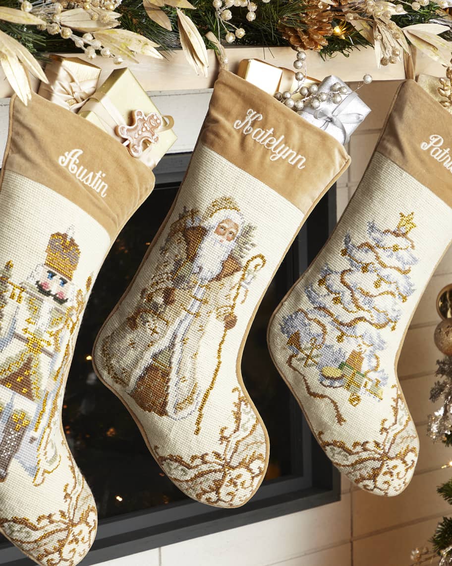 Personalized Santa Needlepoint Stocking | Neiman Marcus
