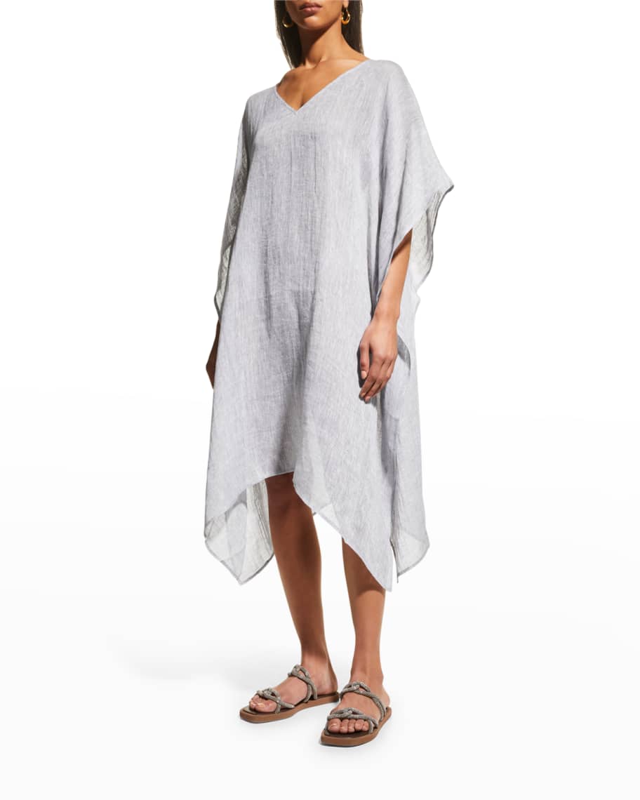 Eileen Fisher Linen Gauze Caftan | Neiman Marcus